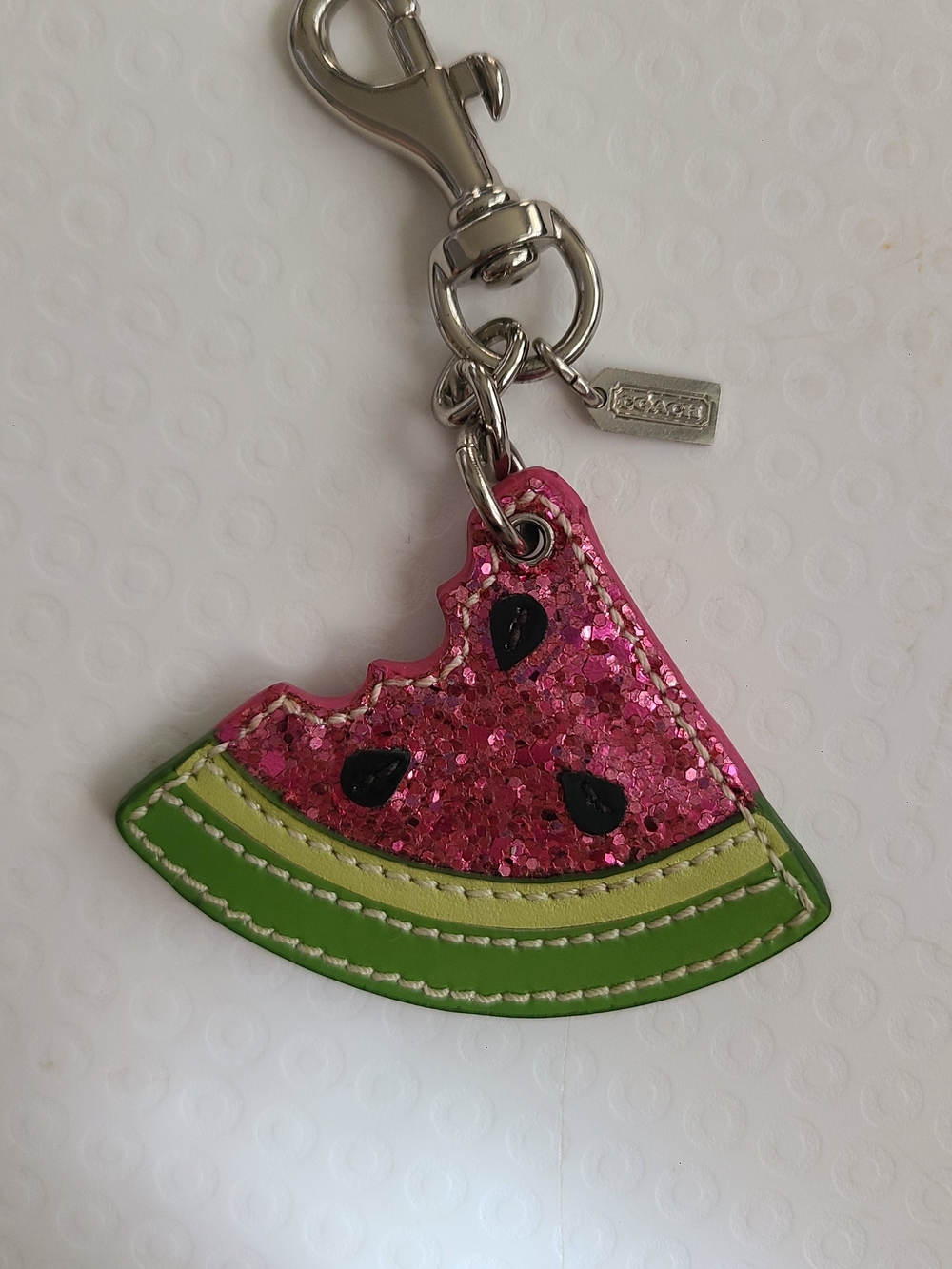 Rare Vintage Coach Watermelon Keychain - Pink and Green